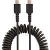 StarTech.com 3ft (1m) USB C Charging Cable, Coiled Heavy Duty Fast Charge & Sync USB-C Cable, High Quality USB 2.0 Type-C Cable, Black (R2CCC-1M-USB-CABLE)
