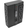 Tripp Lite Protect It SWIVEL6USB 6-Outlet Surge SuppressorProtector - 6 x NEMA 5-15R 2 x USB - 1200 J - 120 V AC Input SWIVEL6USB