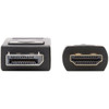 Tripp Lite P582-010-4K6AE DisplayPort to HDMI 4K Cable - MM 10 ft Black - 10 ft DisplayPortHDMI AV Cable for AudioVideo Device P582-010-4K6AE