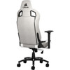 Corsair T3 RUSH Gaming Chair - GrayWhite - For Gaming - Fabric Nylon Metal Polyurethane Foam Memory Foam - Gray White CF-9010030-WW