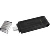Kingston DataTraveler 70 USB-C Flash Drive - 64 GB - USB 32 Gen 1 Type C - Black - Lifetime Warranty DT7064GB