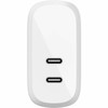 Belkin BoostCharge Dual USB-C Power Delivery Wall Charger 40W - Power Adapter - White WCB006dqWH