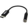 Tripp Lite USB-C to 35 mm Headphone Jack Adapter - 79 Mini-phoneUSB-C Audio Cable for Audio Device Microphone Headphone MacBook U437-001