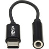Tripp Lite USB-C to 35 mm Headphone Jack Adapter - 79 Mini-phoneUSB-C Audio Cable for Audio Device Microphone Headphone MacBook U437-001