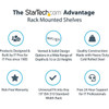 StarTechcom 1U Server Rack Cabinet Shelf - Fixed 12 Deep Cantilever Rackmount Tray for 19 DataAVNetwork Enclosure wcage nuts - SHELF-1U-12-FIXED-S