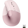 Logitech Lift Vertical Ergonomic Mouse Rose - Optical - Wireless - BluetoothRadio Frequency - Rose - USB - 4000 dpi - Scroll Wheel 910-006472