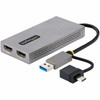 StarTechcom USB to Dual HDMI Adapter USB AC to 2x HDMI Displays 1x 4K30 1x 1080p USB 30 to HDMI Converter 4in11cm Cable -  107B-USB-HDMI