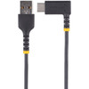 StarTechcom 6tf 2m USB A to C Charging Cable Right Angle Heavy Duty Fast Charge USB-C Cable Durable and Rugged Aramid Fiber 3A - R2ACR-2M-USB-CABLE