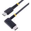 StarTechcom 3ft 1m USB C Charging Cable Right Angle 60W PD 3A Heavy Duty Fast Charge USB-C Cable Durable Rugged Aramid Fiber - C R2CCR-1M-USB-CABLE