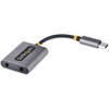 StarTechcom USB-C Headphone Splitter USB Type C Dual Headset Adapter wMic Input USB C to 35mm Audio AdapterEarphone DongleAux - USBC-AUDIO-SPLITTER