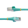 StarTechcom 12ft CAT6a Ethernet Cable Aqua Low Smoke Zero Halogen LSZH 10 GbE 100W PoE SFTP Snagless RJ-45 Network Patch Cord - - NLAQ-12F-CAT6A-PATCH
