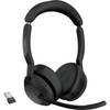 Jabra Evolve2 55 Headset - Stereo - Wireless - Bluetooth - 984 ft - 20 Hz - 20 kHz - On-ear - Binaural - Supra-aural - MEMS Noise - 25599-999-999-01