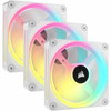 Corsair iCUE QX120 Cooling Fan - 3 x Fans - 17868 Lmin Maximum Airflow - 2400 rpm - Magnetic Dome Bearing - RGB LED - White - PC CO-9051006-WW
