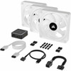 Corsair iCUE QX120 Cooling Fan - 3 x Fans - 17868 Lmin Maximum Airflow - 2400 rpm - Magnetic Dome Bearing - RGB LED - White - PC CO-9051006-WW