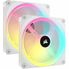 Corsair iCUE QX140 Cooling Fan - 2 x Fans - 23361 Lmin Maximum Airflow - 2000 rpm - Magnetic Dome Bearing - RGB LED - White - PC CO-9051008-WW