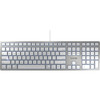 CHERRY KC 6000 SLIM Keyboard - Cable Connectivity - USB Interface - English US - Mac OS - Scissors Keyswitch - Silver White JK-1610US-1