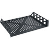 Middle Atlantic U2V Vented Universal Rack Shelf - 2U Rack Height - Rack-mountable - Black Powder Coat - 2268 kg Maximum Weight U2V