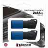 Kingston DataTraveler Exodia M 64GB USB 32 Gen 1 Flash Drive - 64 GB - USB 32 Gen 1 - Black Blue - 5 Year Warranty - 2 Pack DTXM64GB-2PCR