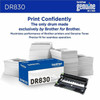 Brother DR830 Drum Unit - Laser Print Technology - 15000 Pages - 1 Each - Black DR830