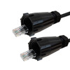 RJ45 Male with IP68 Shroud to RJ45 Male with IP68 Shroud Cat6 UTP Outdoor UV  Direct Burial Patch Cable - Black - 1ft