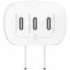 Belkin 67W Portable 3-Port USB-C Wall Charger - 3xUSB-C 67W Total - Fast Charging - Power Adapter - White - 67 W - White WCC002DQWH