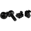 StarTechcom M6 x 12mm - Screws and Cage Nuts - 50 Pack Black - M6 Mounting Screws  Cage Nuts for Server Rack  Cabinet - These M6 x CABSCREWM6B