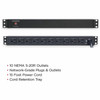 CyberPower PDU20B10R 10-Outlets PDU - Basic - NEMA 5-20P - 10 x NEMA 5-20R - 120 V AC - 1U - Vertical - Rack-mountable PDU20B10R