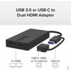 Plugable HDMIUSBUSB-C AudioVideo Adapter - 1 x USB 30 Type A - Male 1 x USB 30 Type C - Male - 2 x HDMI Digital AudioVideo - - UGA-HDMI-2S