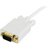 StarTechcom 15 ft Mini DisplayPorttrade to VGA Adapter Converter Cable - mDP to VGA 1920x1200 - White - Connect a Mini PC or to a a MDP2VGAMM15W