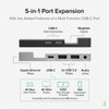 Plugable 5-in-1 USB C Hub Multiport Adapter for MacBook Pro 1416 Inch and Macbook Air M2 designed for Magsafe - Supports Magsafe 2x AMS-5IN1E