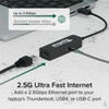 Plugable USB C to Ethernet Adapter 25Gb with 100W USB-C PD Charging 25 Gigabit Type C USB Ethernet Adapter - for Windows MacBook USBC-E2500PD