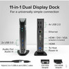 Plugable USB 30 Universal Laptop Docking Station Dual Monitor for Windows and Mac - Dual Video HDMI and DVIVGAHDMI Gigabit 6 USB UD-3900