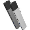 Hyper NET 6-in-2 USB-C Hub - for NotebookDesktop PC - 100 W - USB Type C - 4K 5K - 3840 x 2160 5120 x 2880 - 2 x USB Type-A Ports - GN28N-GRAY