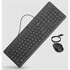 HP 150 Wired Mouse and Keyboard - USB Type A Plunger Cable Keyboard - Black - USB Type A Cable Mouse - Optical - 1600 dpi - Black - 240J7AAABL