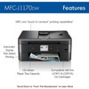 Brother MFC-J1170DW Wireless Inkjet Multifunction Printer - Color - CopierFaxPrinterScanner - 17 ppm Mono165 ppm Color Print - x MFCJ1170DW