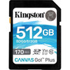 Kingston Canvas Go Plus SDG3 512 GB Class 10UHS-I U3 SDXC - 170 MBs Read - 90 MBs Write SDG3512GB