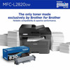 Brother MFC-L2820DW Wireless Laser Multifunction Printer - Monochrome - Gray - CopierFaxPrinterScanner - 34 ppm Mono79 ppm Color MFCL2820DW