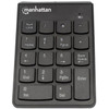 Manhattan Numeric Keypad Wireless 24GHz USB-A Micro Receiver 18 Full Size Keys Black Membrane Key Switches Auto Power Range - 178846