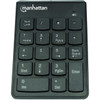 Manhattan Numeric Keypad Wireless 24GHz USB-A Micro Receiver 18 Full Size Keys Black Membrane Key Switches Auto Power Range - 178846
