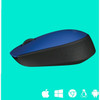 Logitech M170 Wireless Mouse - Optical - Wireless - Radio Frequency - Blue - USB 20 - 1000 dpi - Scroll Wheel - Symmetrical 910-004800
