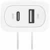 Belkin BoostCharge Dual Wall Charger 42W - 42 W - 3 ft Cable - 120 V AC 230 V AC Input - 5 V DC3 A 9 V DC 15 V DC 20 V DC Output WCB009DQWH