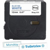 Brother P-touch BTAG-233 Blue on White Label Tape - 1532 12 mm Width x 13 18 ft 4 m Length - Blue on White - Water Resistant - BTAG233