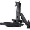 Amer AMR1AWS-B Wall Mount for Workstation Monitor Keyboard Mouse Display Screen Flat Panel Display - Black - Height Adjustable - AMR1AWS-B