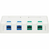 Tripp Lite by Eaton Surface-Mount Box for Keystone Jacks - 4 Ports White - 4 x Total Number of Sockets - Surface Mount - White - N082-004-WH
