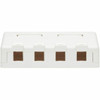 Tripp Lite by Eaton Surface-Mount Box for Keystone Jacks - 4 Ports White - 4 x Total Number of Sockets - Surface Mount - White - N082-004-WH