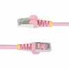 StarTechcom 1ft Pink CAT6a Ethernet Cable Snagless RJ45 10G 100W PoE SFTP LSZH 27AWG Pure Copper 500MHz Shielded Network - NLPN-1F-CAT6A-PATCH