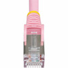 StarTechcom 1ft Pink CAT6a Ethernet Cable Snagless RJ45 10G 100W PoE SFTP LSZH 27AWG Pure Copper 500MHz Shielded Network - NLPN-1F-CAT6A-PATCH