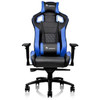 Tt eSPORTS GT Fit F100 Gaming Chair - For Game - Foam Steel Metal Polyvinyl Chloride PVC Aluminum Faux Leather - Black Blue GC-GTF-BLMFDL-01