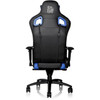 Tt eSPORTS GT Fit F100 Gaming Chair - For Game - Foam Steel Metal Polyvinyl Chloride PVC Aluminum Faux Leather - Black Blue GC-GTF-BLMFDL-01