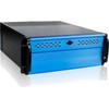 iStarUSA 4U Compact Stylish Rackmount Chassis with 500W Redundant Power Supply - Rack-mountable - Black Blue - Aluminum Alloy Steel D2-407-BL-50R8P8